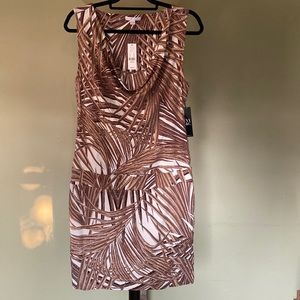 NY&Co Brown and White Print Sleeveless Dress NWT
